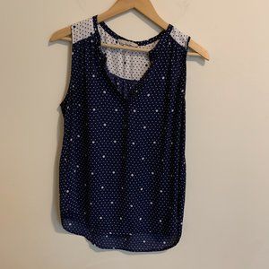 41 Hawthorn Sleeveless Blouse Blue White - Medium